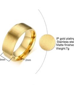 VNOX Personalized Custom 8MM Stainless Steel Plain Wedding Band Ring for Men,Black/Gold Plated/Silver Gold Plated-Engraving 9 11 612UV3NkVS