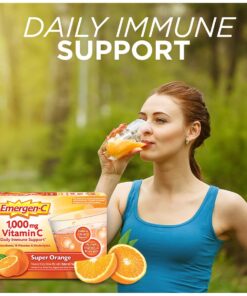 Emergen-C 1000mg Vitamin C Powder for Daily Immune Support Caffeine Free Vitamin C Supplements with Zinc and Manganese, B Vitamins and Electrolytes, Super Orange Flavor - 30 Count 30 Count (Pack of 1) 23 612VHTk5m2L