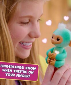 Alternative view of Fingerlings 2023 NEW Interactive Baby Monkey Reacts to Touch – 70+ Sounds & Reactions – Charli (Purple) Purple