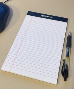 Amazon Basics Narrow Ruled Lined Writing Note Pad, 5 inch x 8 inch, White, 12 Count (12 Pack of 50 pages) 5-Inch by 8-Inch 40 612Z4nz7cLL