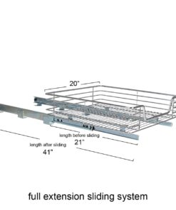 Home Decorators Collection Extra deep Sliding Organizer, 6" Hx20 Wx21 D, Chrome Single Tier 6"Hx20"Wx21"D 16 612Z7T0EU7L