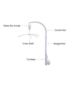 26inch White Baby Crib Mobile Music Box Bed Bell Toy Holder Arm Bracket Nut Screw Music Box Holder Set Parts for Baby Bed Perambulator (Without Dolls) 15 612Zf7wLHdL