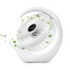 Karecel Rechargeable Fan Battery Operated Mini Desk Fan, 3 Speeds USB Personal Fan Portable Small Table Quiet Fan with True Long Life Battery, Strong Wind Desktop Fan for Travel Camping Office Home White