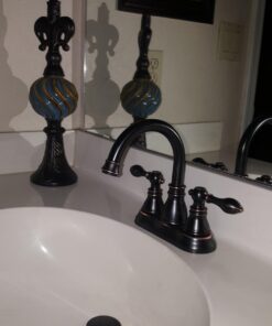 Derengge F-4501-NB 2 Handle Oil Rubbed Bronze Bathroom Sink Faucet with Pop up Drain,cUPC NSF AB1953 42 612d DIdimL