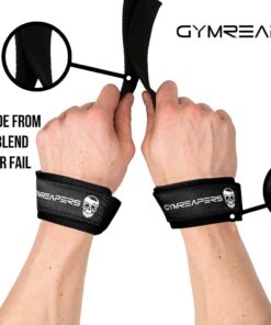 Gymreapers Lifting Wrist Straps for Weightlifting, Bodybuilding, Powerlifting, Strength Training, & Deadlifts - Padded Neoprene with 18 inch Cotton Black 19 612dn2rZnOL