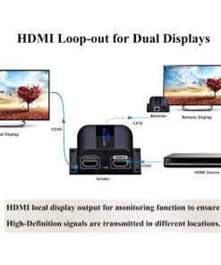 MYPIN HDMI Extender with Loop-Out Local Display, 1080P Transmission up to 196ft/60m Over Single Cat6/6a/7/8 Ethernet Cable with IR Blaster and Receiver Cables (LKV372pro) 14 612hN7vEWkL