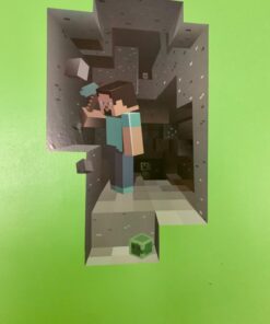 (Set of 4) LucyM Wall Decal Digging Steve; Creeper Inside Wall; Baby Pig; Baby Cow 35 612iIaAjmLL