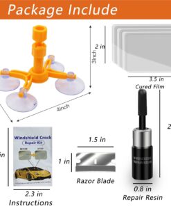 Alternative view of VICKJES Windshield Repair Kit, 4 Pcs Car Glass Repair Kit, Windshield Crack Repair Kit, Glass Repair Fluid Quick Fix for Chips, Cracks, Star-Shaped Crack, yellow