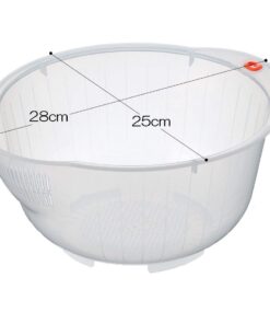 Alternative view of Inomata Plastic Japanese Rice Washing Bowl with Side and Bottom Drainers 1