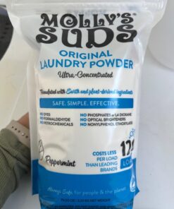 Molly's Suds Original Laundry Detergent Powder | Natural Laundry Detergent Powder for Sensitive Skin | Great Holiday, Christmas Gift | Earth-Derived Ingredients, Stain Fighting | 120 Load (Peppermint) Peppermint 5.01 Pound (Pack of 1) 33 612lc qS9OL 1
