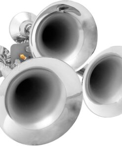 Vixen Horns Train Horn Kit for Trucks/Car/Semi. Complete Onboard System- 200psi Air Compressor, 3 Gallon Tank, 3 Trumpets. Super Loud dB. Fits Vehicles like Pickup/Jeep/RV/SUV 12v VXO8330/3318 Chrome Train Horn / Chrome Compressor / Black Tank 12 612lkOXEMaL