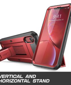 SUPCASE Unicorn Beetle Pro Series Case Designed for iPhone XR, with Built-in Screen Protector Full-Body Rugged Holster Case for iPhone XR 6.1 Inch (2018 Release) (MetallicRed) MetallicRed 33 612lnJh5v L