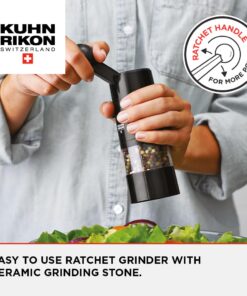 Alternative view of Kuhn Rikon Adjustable Ratchet Grinder with Ceramic Mechanism for Salt, Pepper and Spices, 8.5 x 2.25 inches, Black
