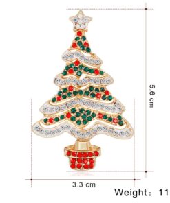 Fesciory Christmas Brooch Pins for Women, Multi-Colored Rhinestone Crystal Enamel Christmas Jewelry Gift for Girls Christmas Tree 14 612pRghl4KL
