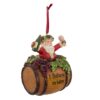 Kurt Adler 4-Inch Polyresin Santa on Wine Barrel Ornament Santa Wine Barrel Ornament