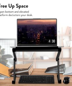 Adjustable Book Holder and Laptop Stand - Portable Aluminum Book Stand for Textbooks, Cookbooks, Recipe Books, and Tablets Black 31 612q121TzDL