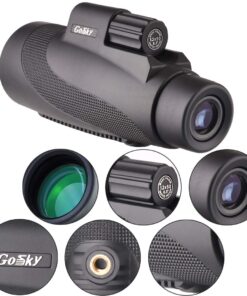 Gosky 12X50 High Power Prism Monocular Smartphone Holder and Handheld Tripod Kit- Waterproof/Fog-Proof/Shockproof Grip Scope -for Hiking,Hunting,Climbing,Birdwatching Watching Wildlife and Scenery 12x50 Monocular +Phone Holder+Handheld Tripod 20 612qXW1R9JL