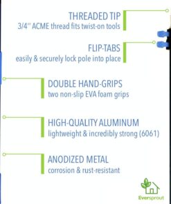 EVERSPROUT 6.5-to-18 Foot Telescopic Extension Pole (25 Ft Reach) | Lightweight Sturdy Aluminum | Easy Flip-Tab Lock Mechanism | Twist-On Metal Tip works for Squeegee, Duster, Paint Roller (pole only) 18' Pole 13 612qlXcvJLL