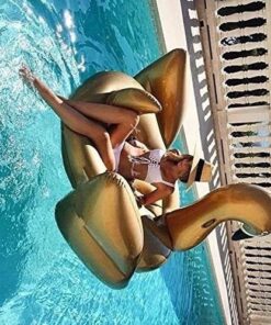 Jasonwell Giant Inflatable Pool Float - Golden Swan Pegasus Pool Floatie Summer Beach Swimming Outdoor Pool Party Lounge Raft Decorations Toys for Adults & Kids Gold Swan 25 612s5RU51ZL