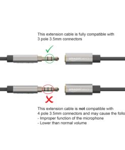 Amazon Basics 3.5mm Aux Jack Audio Extension Cable, Male to Female, Adapter for Headphone or Smartphone, 6 Foot, Black 6 Feet 1-Pack 20 612tbrymQL