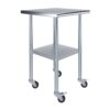 AmGood 24" x 24" Stainless Steel Work Table with Casters | Heavy Duty Metal Utility Table On Wheels | Kitchen Island Cart 24" Long x 24" Deep 58 612tmhG27L