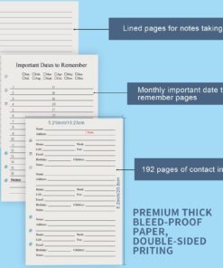 Alternative view of Address Book Refill Pages (212 Replacement Pages for Addresses, Birthday, Email, Notes) Durable Dividers with Alphabetical Tabs Large Print 576 Contacts Refillable Pages Fits A5 6-Ring Binder