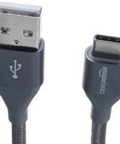 Amazon Basics USB-C to USB-A 2.0 Fast Charger Cable, Nylon Braided Cord, 480Mbps Speed, USB-IF Certified, for Apple iPhone 15, iPad, Samsung Galaxy, Tablets, Laptops, 3 Foot, Dark Gray 3 Feet Type-A 2.0 Dark Grey 9 612uHVPm3L