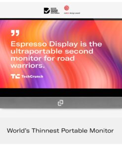 espresso Displays 15: World's Thinnest Portable Monitor - Premium Touchscreen for Mac, Windows & More. Durable, Robust Aluminium Design. 1 Cable Connection. 15.6" Touchscreen Display 12 612w8UhXSQL