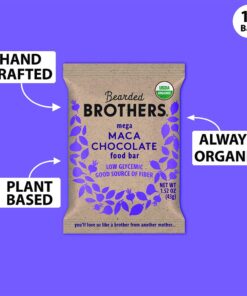 Bearded Brothers Organic Vegan Energy Bars - Gluten & Soy Free, Paleo, Whole 30 | Non GMO, Low Glycemic, High Protein, Fiber | 12pk Maca Chocolate 12 Count (Pack of 1) 10 612xMaic6cL