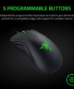 Razer DeathAdder Essential Gaming Mouse: 6400 DPI Optical Sensor - 5 Programmable Buttons - Mechanical Switches - Rubber Side Grips - Classic Black 21 612ydhRz3XS