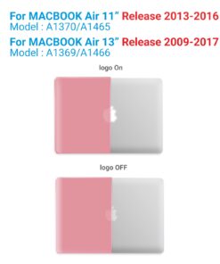 IBENZER Compatible with Old Version MacBook Air 13 Inch Case (2017-2010 Release), Models: A1466/A1369, Plastic Hard Shell Case with Keyboard & Screen Cover for Mac Air 13, Pink, A13PK+2 For Macbook Air 13'' A1466/A1369 24 612zehvnF2L