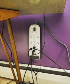 Belkin USB Power Strip Surge Protector - 12 AC Multiple Outlets & 2 USB Ports - 6 ft Long Flat Plug Extension Cord for Home, Office, Travel, Computer Desktop & Charging Brick - White (3,996 Joules) 1 Pack 29 6132Y3R gOL