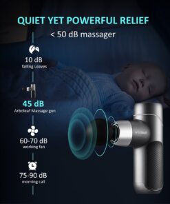 arboleaf Mini Massage Gun Deep Tissue, Muscle Massager for Back Pain Relief, Small Massage Gun Travel Massager Handheld, Quiet Percussion Massager Portable, Whole Body- FSA and HSA Eligible Grey-1 32 61337YdKIrL