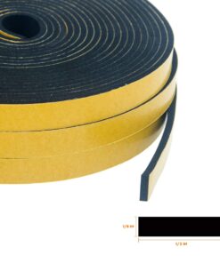 Foam Seal Tape-3 Rolls, 1/2 Inch Wide X 1/8 Inch Thick, Insulation Soundproofing Neoprene Rubber Door Weather StrippingTotal 59 Feet Long (19.7ft x 3 Rolls) 1/2in * 1/8in * 59FT 8 6134wYXXZvL