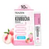 Teazen Kombucha Tea, Zero Sugar, Sparkling Fermented Powdered Mix Beverage from Korea, Live Probiotics & Prebiotics, 10 Sticks, 1.76oz (Peach) Peach 16 6135xZS5KQL