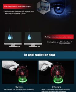 Beison Computer Glasses Anti Blue Light Anti-glare Anti-fatigue Computer/TV Electromagnetic Radiation Protection Purple 53 Millimeters 13 6136SGkLlL