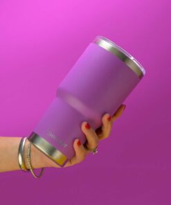 Alternative view of CHILLOUT LIFE 30 oz Stainless Steel Tumbler with Lid - Double Wall Vacuum Insulated Large Travel Coffee Mug with Splash Proof Lid and Straw for Hot & Cold Drinks, Purple Tumbler 30oz (pack of 1)
