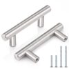 Probrico 10 Pack|Euro Style T Bar Cabinet Pulls Stainless Steel Kitchen Handles Bathroom Cupboard Knobs 2.5 Inch Hole Centers,4 Inch Overall Length hole center 2-1/2" Brushed Nickel
