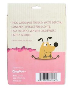 ZippyPaws - Dog Poop Pick-Up Bags, Large Strong Waste Bags with Easy-Tie Handles, Measures 14.5 Inch by 5.5 Inch - Pink, 210 Count 8 6137pR65R2L