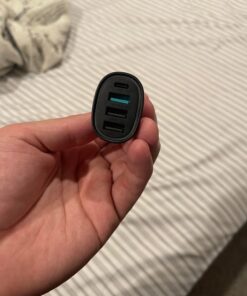 USB C Car Charger, 45W 4 Ports Super Fast Car Charger Adapter, PD 3.0 & QC 3.0 30W Type C Car Charger Compatible with iPhone13 Pro Max/Samsung Galaxy 22/Google Pixel, Cigarette Lighter USB Charger Black 47 61387g9colL