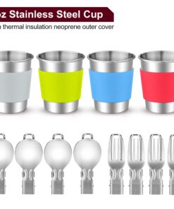 Odoland 22pcs Camping Cookware Mess Kit, Large Size Hanging Pot Pan Kettle with Base Cook Set for 4, Cups Dishes Forks Spoons Kit for Outdoor Camping Hiking Picnic 29 613Cc9xJNtL