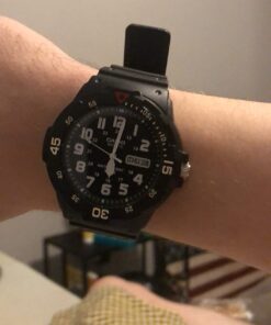 Casio EAW-MRW-200H-1BV Men's MRW200H-1BV Black Resin Dive Watch 43 613Dk3J snL