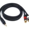 Monoprice Audio Cable - Premium Stereo Male to 2 RCA Male, Gold Plated, 22AWG, 3 Feet, Black 3ft Single Pack 28 613ExE3gDtL
