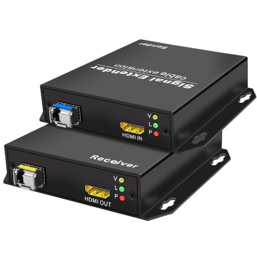 LornCeng HDMI Extender Over Fiber Optic HDMI Extension Balun Adapter 1080P@60Hz Full HD Uncompressed Transmission up to 20km Over Singlemode Fiber, Support All System