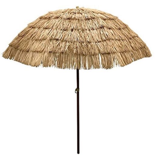 EasyGo - 8' Thatch Patio Tiki Umbrella Tropical Palapa Raffia Tiki Hut Hawaiian Hula Beach Umbrella 8'