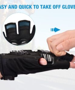 FIRELION Bike Gloves for Men/Women Cycling,Cycling Gloves for Outdoor MTB DH Road Racing,Full Finger Half Finger Padded Bicycle Protective Gloves,Non-Slip Shock-Absorbing Touchscreen Riding Gloves Large Black 8 613GbQEb9pL