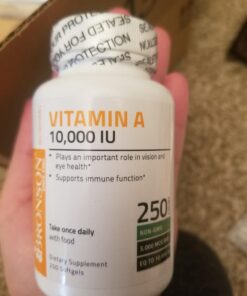 Bronson Vitamin A 10,000 IU Premium Non-GMO Formula Supports Healthy Vision & Immune System and Healthy Growth & Reproduction, 250 Softgels 250 Count (Pack of 1) 36 613HjcWamPL