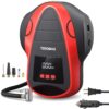 TEROMAS Tire Inflator Air Compressor, Portable DC/AC Air Pump for Car Tires 12V DC and Other Inflatables at Home 110V AC, Digital Electric Tire Pump with Pressure Gauge (Red) Red 26 613I1BXcH6L