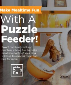 PAW5 Rock 'N Bowl Puzzle Feeder Dog Bowl - Fun Interactive Enrichment Dog Dish - Slow Feeder for Dogs - Stops Bloating - BPA and Phthalate-Free Plastic Made in The USA 15 613IHOLnryL
