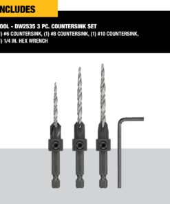 Alternative view of DEWALT Countersink Drill Bit Set #6, #8, #10, 3-Piece (DW2535)
